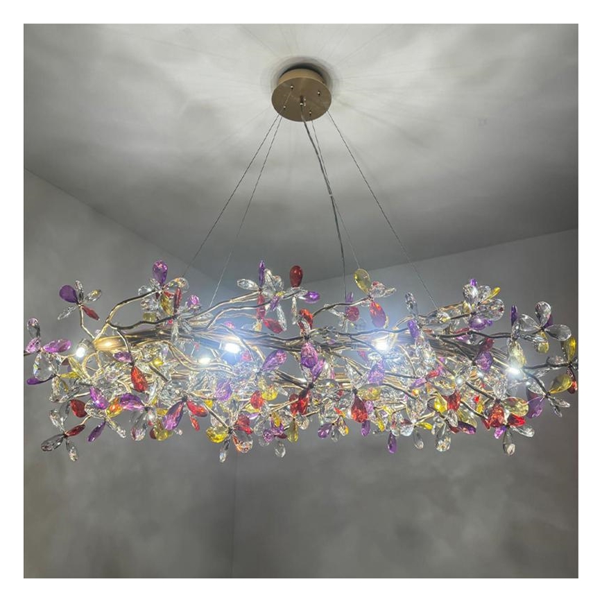 Křišťálový lustr na lanku 16xG9/40W/230V pestrobarevná