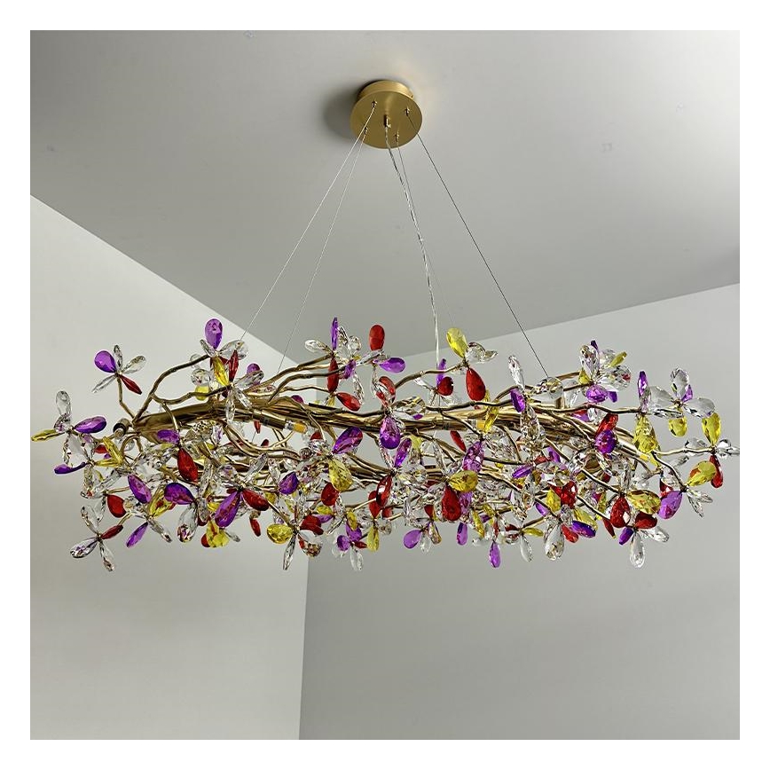 Křišťálový lustr na lanku 16xG9/40W/230V pestrobarevná