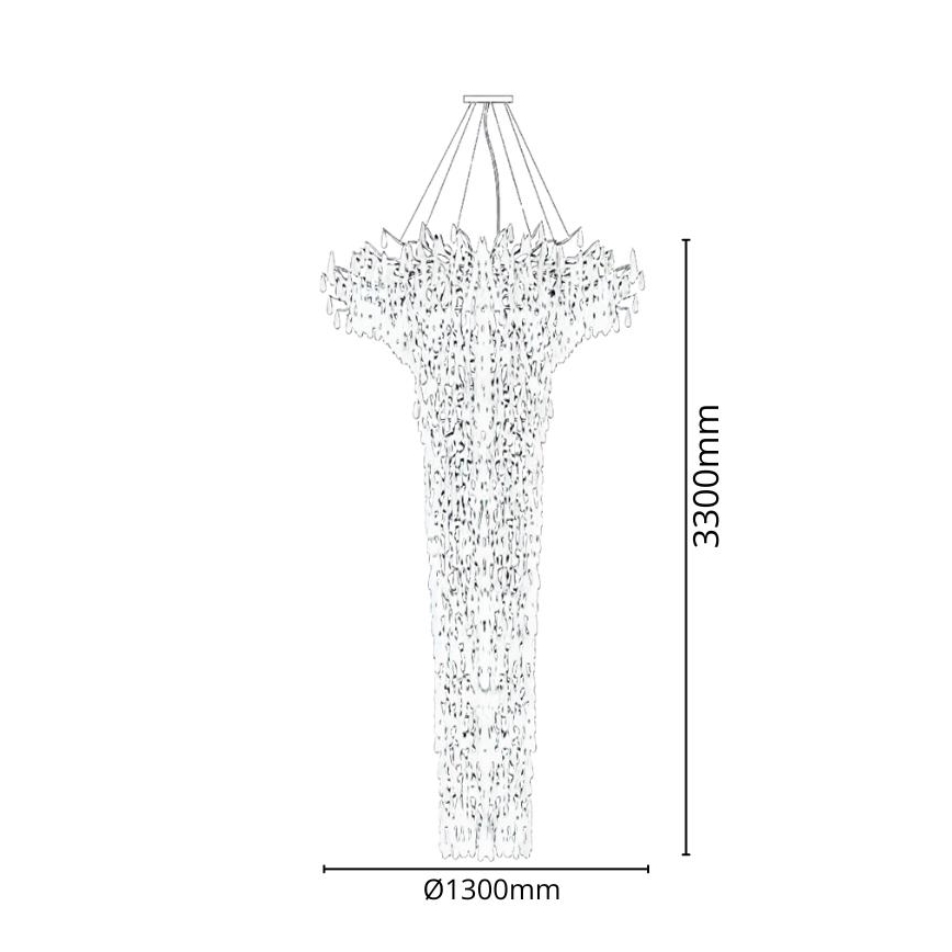 Křišťálový lustr na lanku 41xG9/40W/230V zlatá