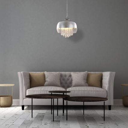 Křišťálový lustr na lanku LUNA 1xE14/40W/230V
