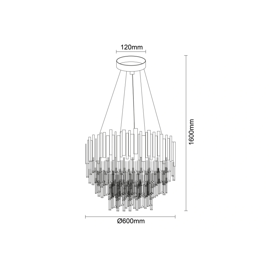 Křišťálový lustr na lanku PLAZA 9xE14/40W/230V pr. 60 cm stříbrná