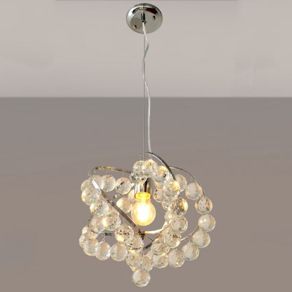 Křišťálový lustr na lanku VIOLETA 1xE27/15W/230V
