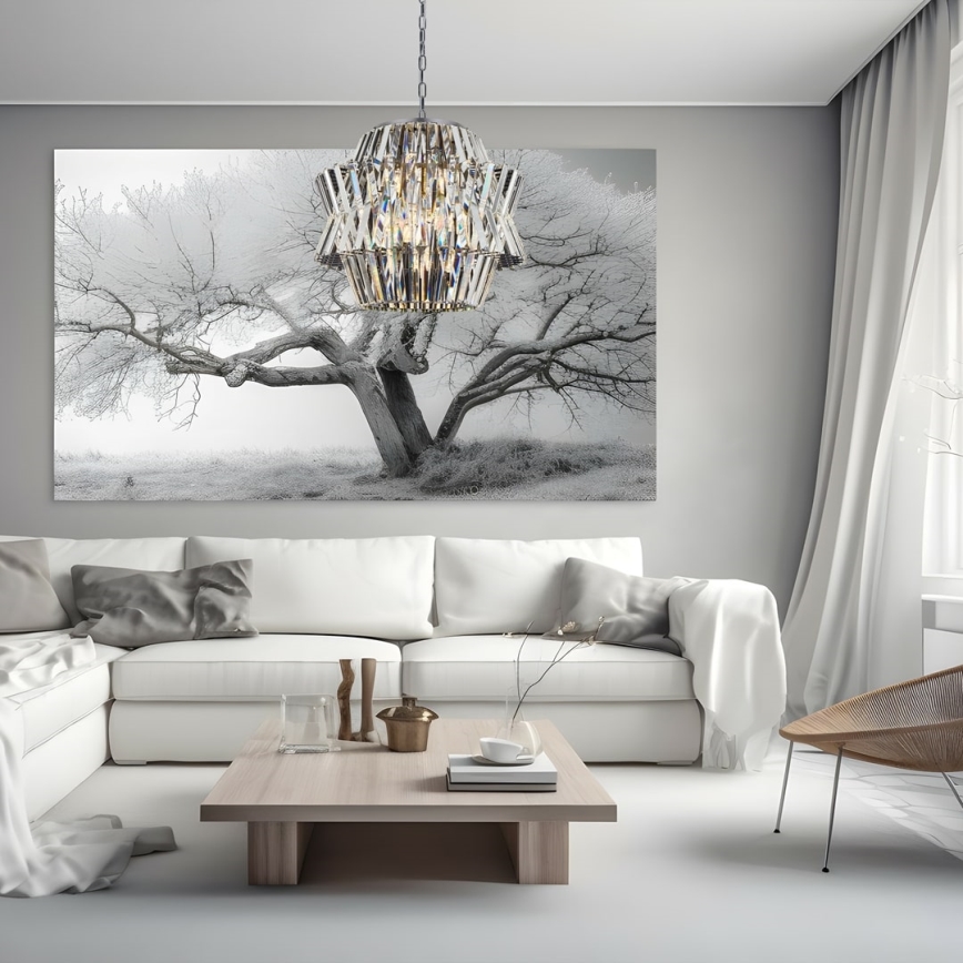 Křišťálový lustr na řetězu CROWN 12xE14/40W/230V lesklý chrom