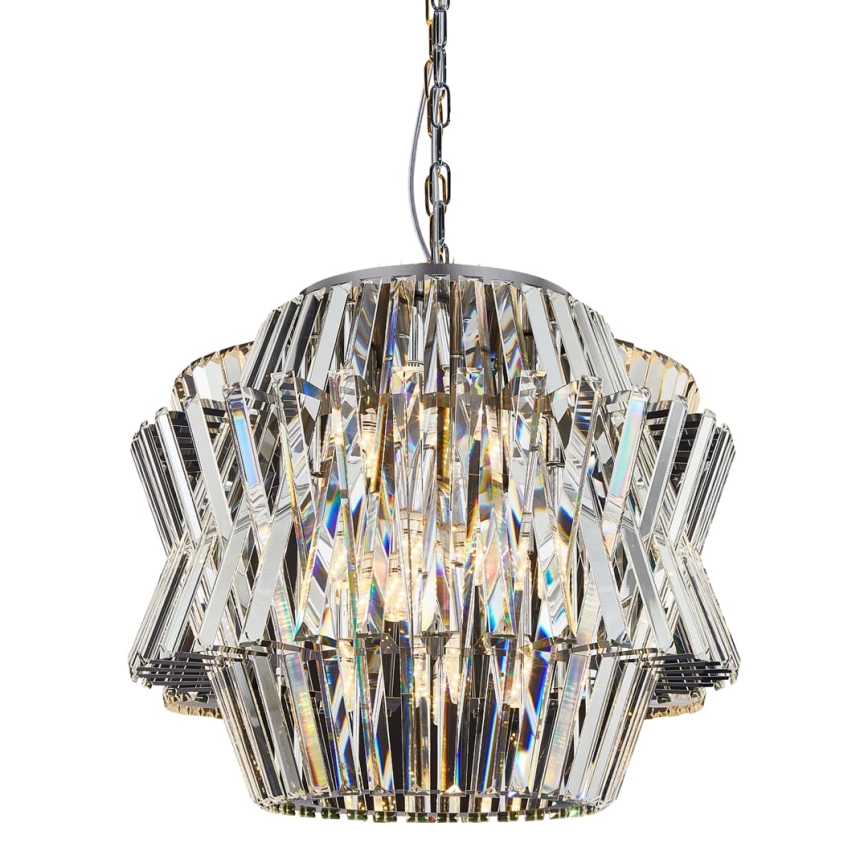 Křišťálový lustr na řetězu CROWN 12xE14/40W/230V lesklý chrom