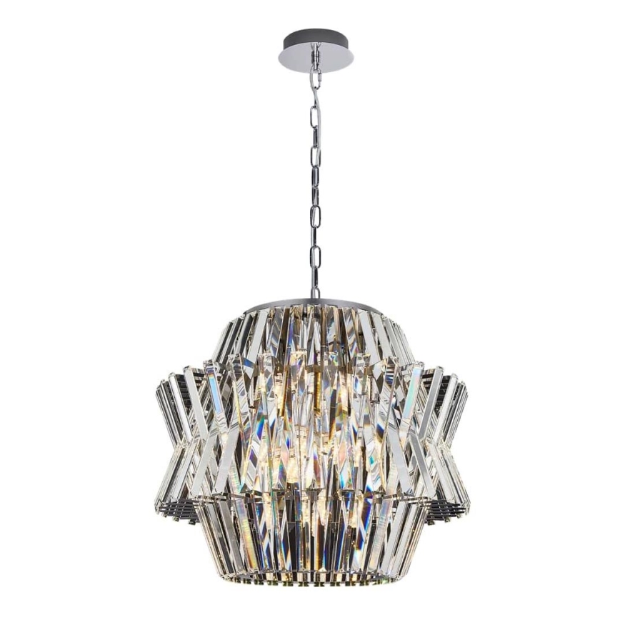 Křišťálový lustr na řetězu CROWN 12xE14/40W/230V lesklý chrom