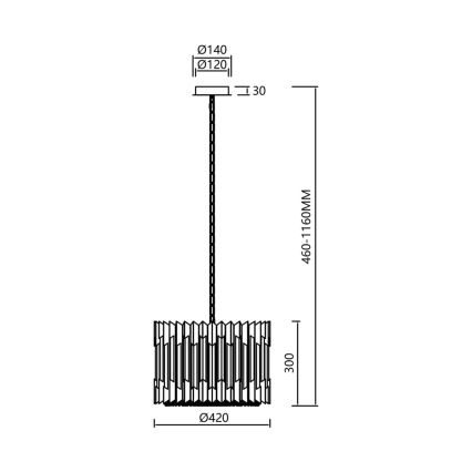 Křišťálový lustr na řetězu RITZ 7xE14/40W/230V chrom