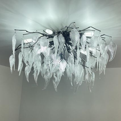 Křišťálový přisazený lustr 10xG9/40W/230V černá