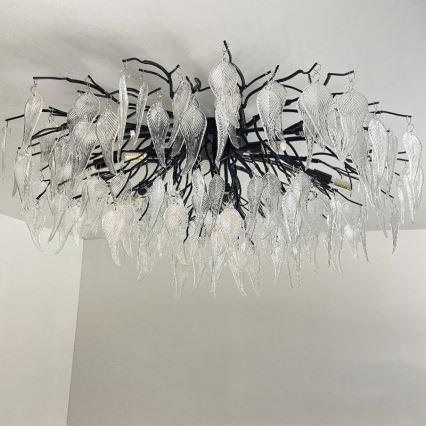 Křišťálový přisazený lustr 12xG9/40W/230V černá