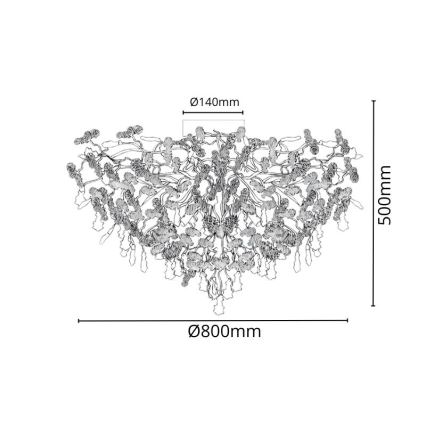 Křišťálový přisazený lustr 12xG9/40W/230V lesklý chrom