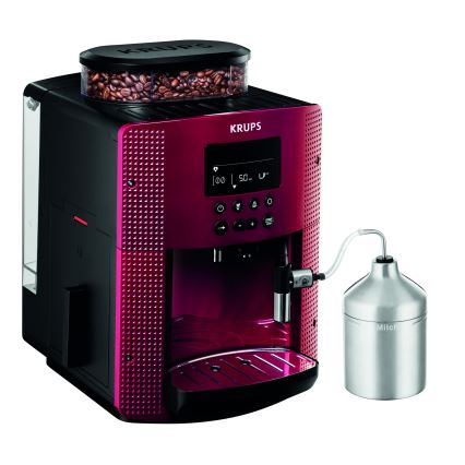 Krups - Automatický kávovar s nádobou na mléko ESSENTIAL 1450W/230V červená
