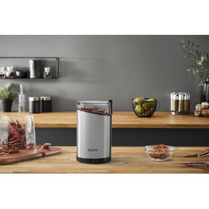Krups - Elektrický mlýnek na kávu 85g FAST-TOUCH 200W/230V matný chrom