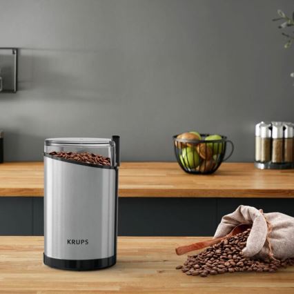 Krups - Elektrický mlýnek na kávu 85g FAST-TOUCH 200W/230V matný chrom