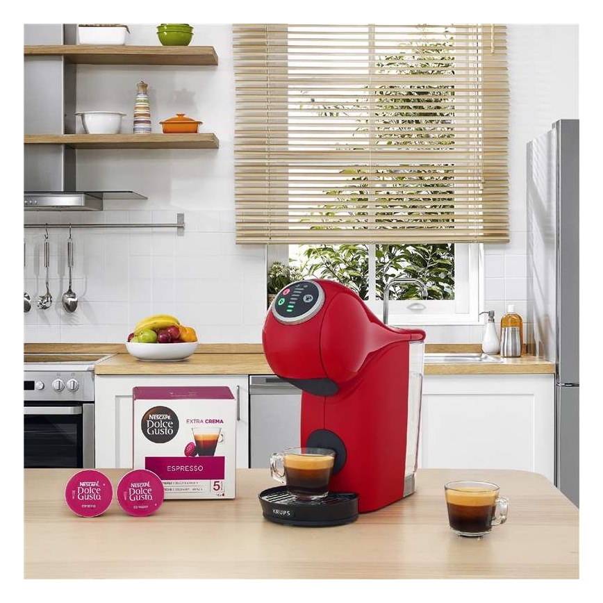 Krups - Kávovar na kapsle NESCAFÉ DOLCE GUSTO GENIO S PLUS 1500W červená