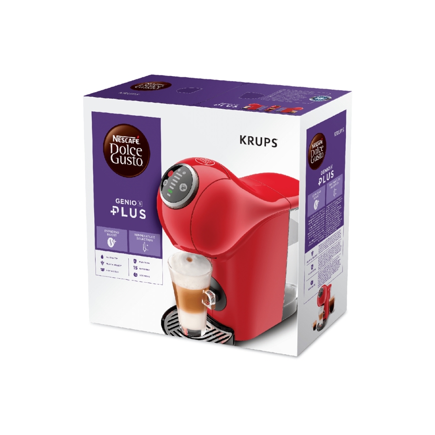 Krups - Kávovar na kapsle NESCAFÉ DOLCE GUSTO GENIO S PLUS 1500W červená