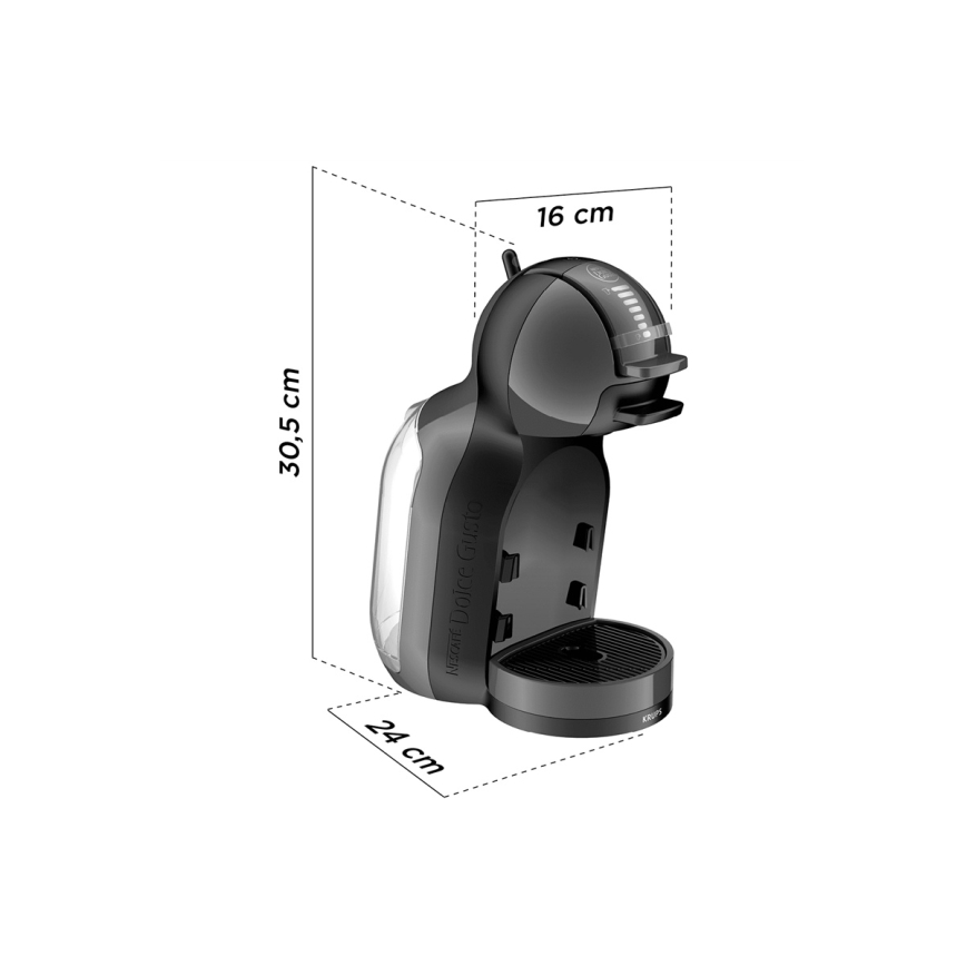 Krups - Kávovar na kapsle NESCAFÉ DOLCE GUSTO MINI ME 1500W antracit
