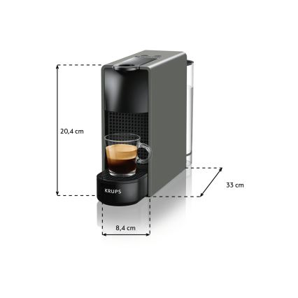 Krups - Kávovar na kapsle NESPRESSO Essenza mini 1310W/230V šedá