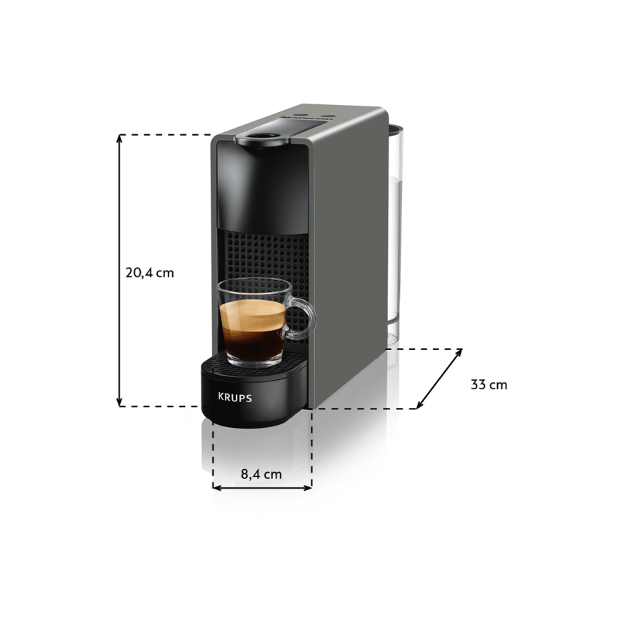 Krups - Kávovar na kapsle NESPRESSO Essenza mini 1310W/230V šedá