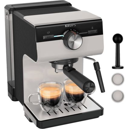 Krups - Pákový kávovar na dva hrnky AUTHENTIC 1450W/230V šedá