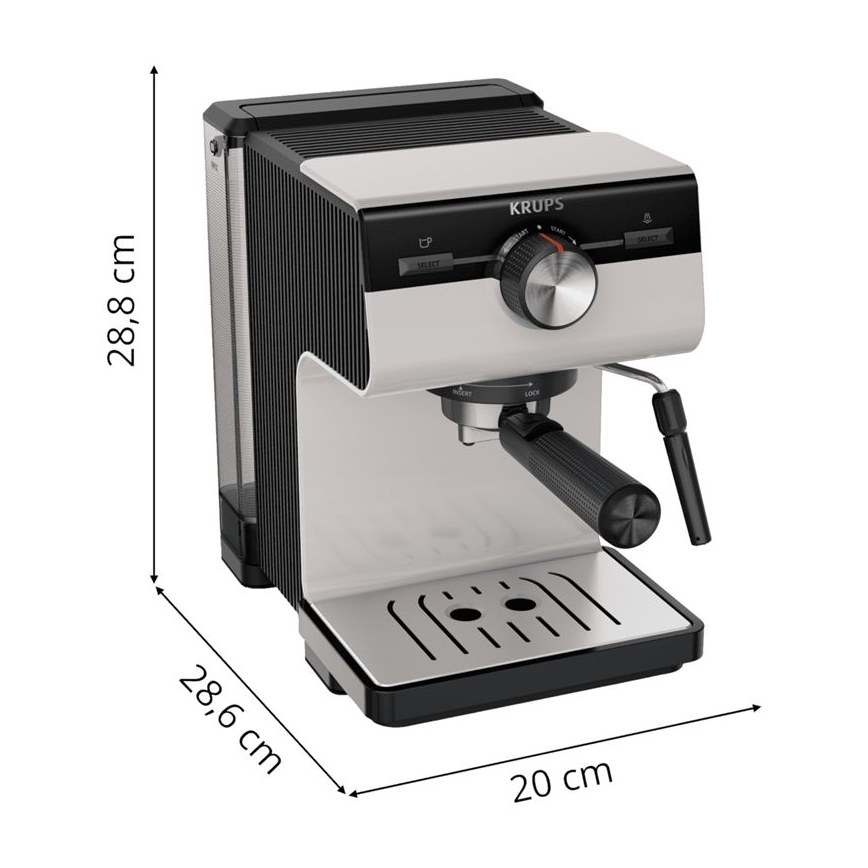 Krups - Pákový kávovar na dva hrnky AUTHENTIC 1450W/230V šedá