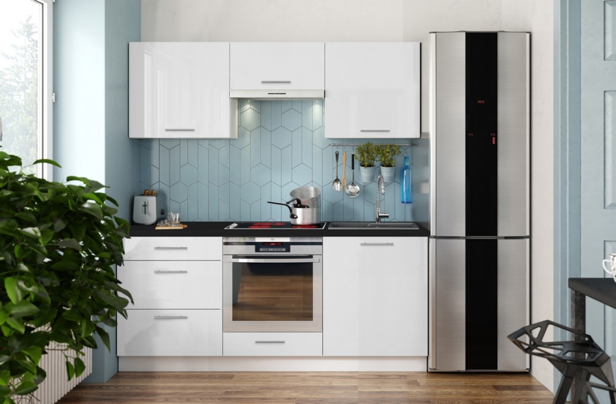 Kuchyňská linka CELESTE 180 cm lesklá bílá