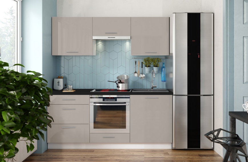 Kuchyňská linka CELESTE 180 cm lesklá taupe