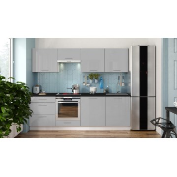 Kuchyňská linka CELESTE 240 cm lesklá šedá