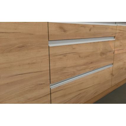 Kuchyňská linka MARINA 240 cm dub craft/lesklá bílá