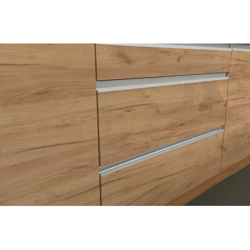 Kuchyňská linka MARINA 240 cm dub craft/lesklá bílá