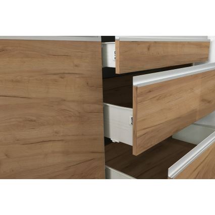 Kuchyňská linka MARINA 240 cm dub craft/lesklá bílá