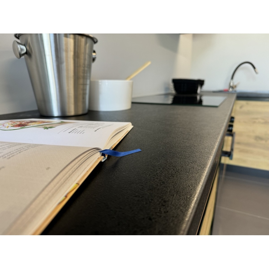 Kuchyňská linka MARINA 240 cm dub craft/lesklá černá