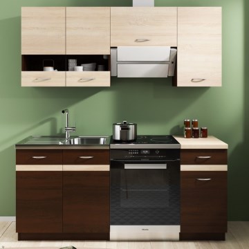 Kuchyňská linka VALERIA 180 cm dub sonoma/hnědá
