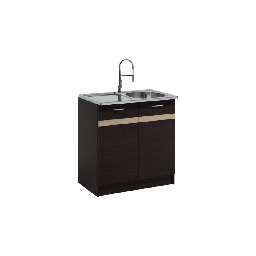 Kuchyňská linka VALERIA 180 cm dub sonoma/hnědá