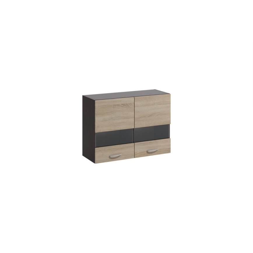 Kuchyňská linka VALERIA 240 cm dub sonoma/hnědá