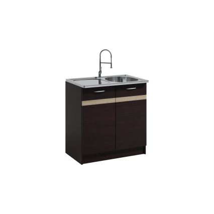 Kuchyňská linka VALERIA 240 cm dub sonoma/hnědá