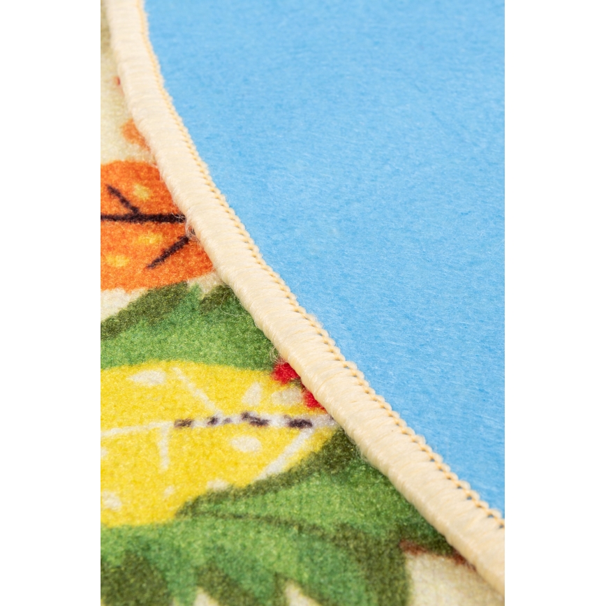 Kulatý dětský koberec STELLA STREETS 120 cm béžová/město