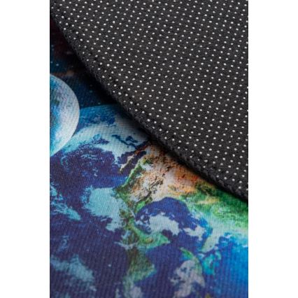 Kulatý dětský protiskluzový koberec PRINT 3D 80 cm planety/pestrobarevná