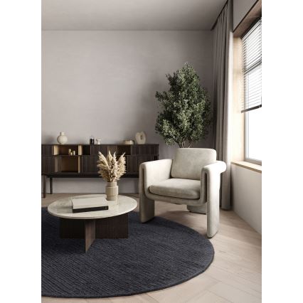 Kulatý koberec FIR WOOL 160 cm 2600 g/m2 antracit/přírodní