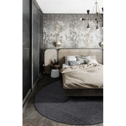 Kulatý koberec FIR WOOL 160 cm 2600 g/m2 antracit/přírodní