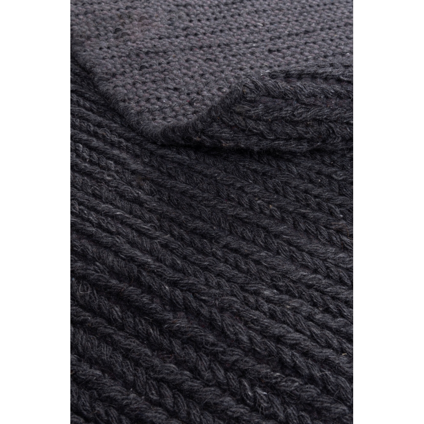 Kulatý koberec FIR WOOL 160 cm 2600 g/m2 antracit/přírodní