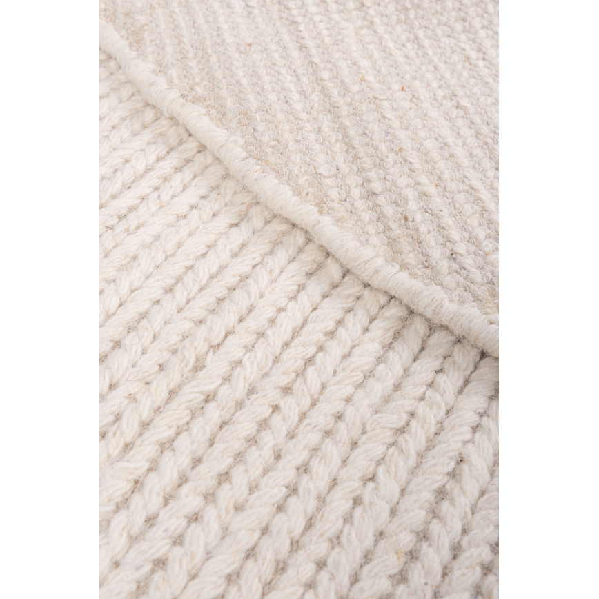 Kulatý koberec FIR WOOL 160 cm 2600 g/m2 krémová/přírodní