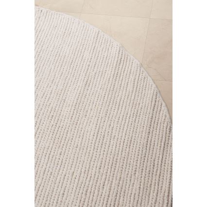 Kulatý koberec FIR WOOL 160 cm 2600 g/m2 krémová/přírodní