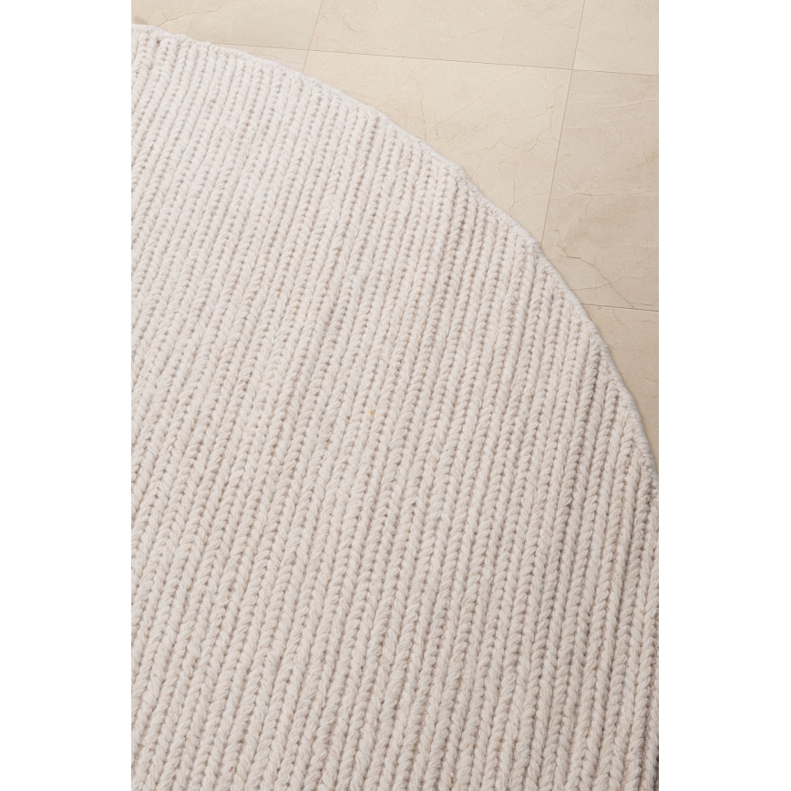 Kulatý koberec FIR WOOL 160 cm 2600 g/m2 krémová/přírodní