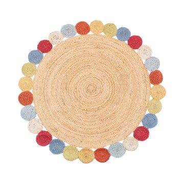 Kulatý koberec JUTA 120 cm perstobarevná/přírodní