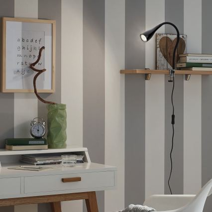 Lampa s klipem 1xGU10/3W/230V černá