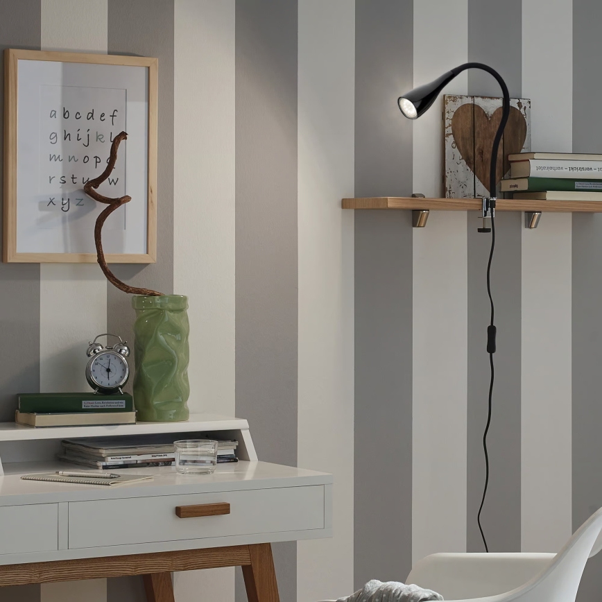 Lampa s klipem 1xGU10/3W/230V černá