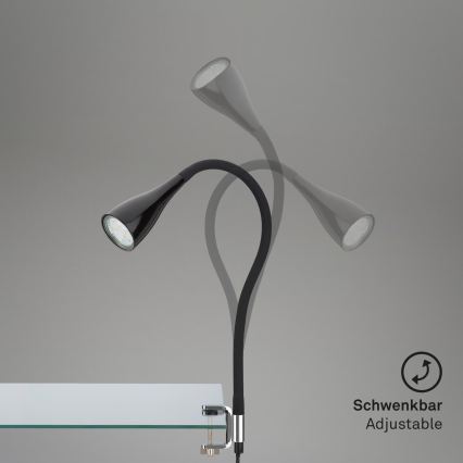 Lampa s klipem 1xGU10/3W/230V černá