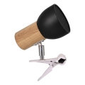 Lampa s klipem SVENDA 1xE27/60W/230V dub/černá