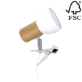 Lampa s klipem SVENDA 1xE27/60W/230V dub – FSC certifikováno