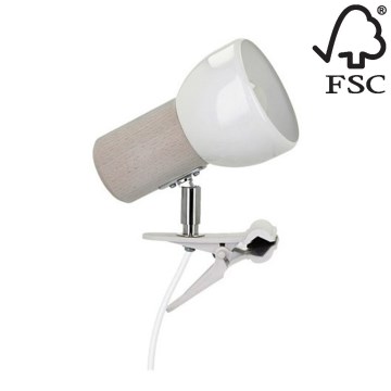 Lampa s klipem SVENDA 1xE27/60W/230V dub – FSC certifikováno