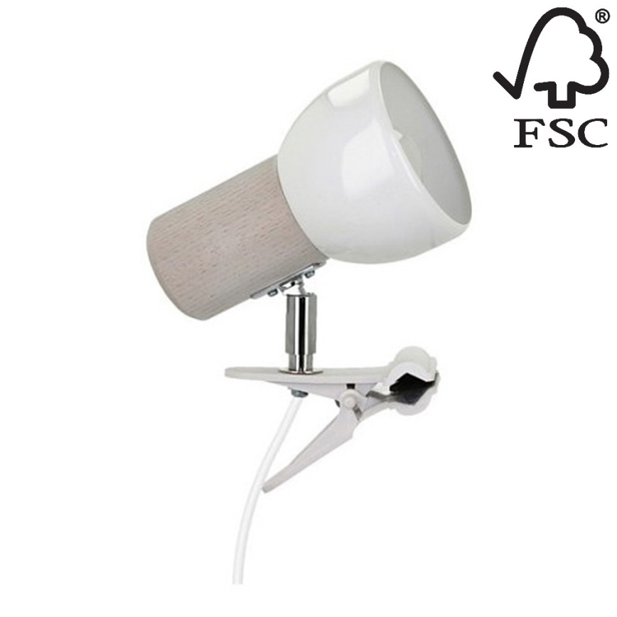 Lampa s klipem SVENDA 1xE27/60W/230V dub – FSC certifikováno